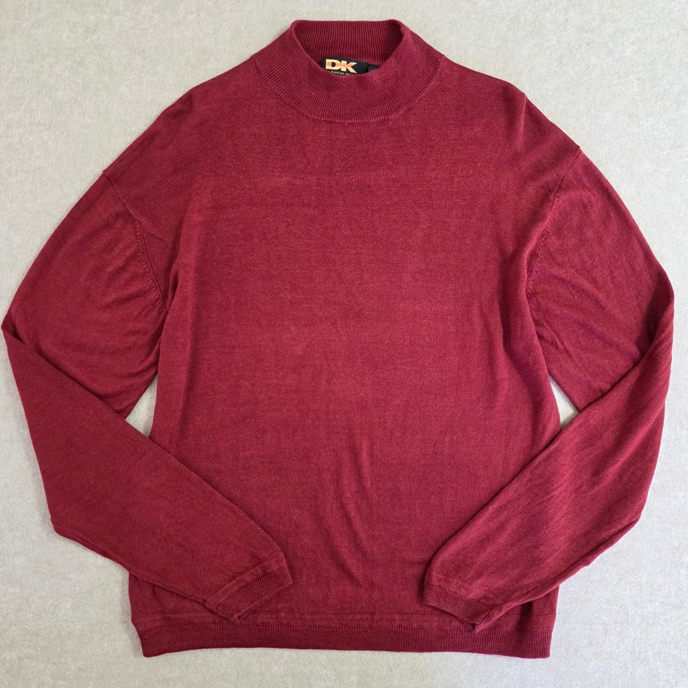 VTG 90s Donna Karan Menswear Silk Linen Sweater Sz M Minimalist Fine Knit Crew‎